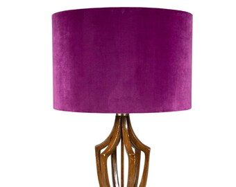 LAMPSHADE ONLY, Velvet drum lampshade, Plum color lampshade, handmade custom made to order lampshade