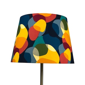 LAMPSHADE ONLY, Retro multicolor print lampshade, cotton lampshade, handmade lampshade, Empire lampshade, lava lights, disco print lampshade