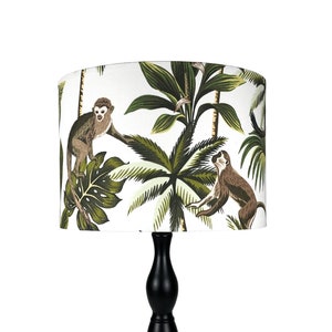 LAMPSHADE ONLY, Monkeys print lampshade, Jungle print lampshade, handmade lampshade, animal print lampshade. Nature print lampshade