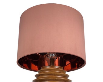 LAMPSHADE ONLY, Velvet lampshade, Dusty pink color lampshade, handmade rose gold lampshade, drum lampshade,