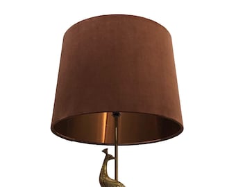 LAMPSHADE ONLY, Brown copper color velvet lampshade, Empire style lampshade, handmade lampshade, contemporary lampshade