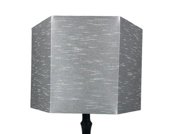 ランプシェードのみ、シルバーグレーのランプシェード、シルキーなランプシェード、手作りのランプシェード、六角形のランプシェード、現代的なランプシェード、モダンなランプシェード