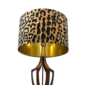 LAMPSHADE ONLY, leopard cheetah print lampshade, animal print lampshade, handmade custom made to order lampshade, Exotic drum lampshade,