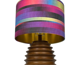 SOLO PANTALLA DE LÁMPARA, pantalla de lámpara con estampado de rayas ombré, hecha a mano, pantalla de lámpara personalizada, decoración colorida para el hogar