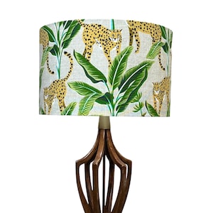 LAMPSHADE ONLY, Cheetah leopard animal print lampshade handmade custom made to order lampshade, palm leaves tropical print lampshade
