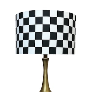LAMPSHADE ONLY, Checkered lampshade, monochrome lampshade, contemporary lampshade, black and white lampshade, chessboard lampshade,
