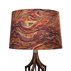 LAMPSHADE ONLY, Brown rust color marble effect print lampshade, Empire style lampshade, handmade made to order custom contemporary lampshade