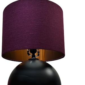 LAMPSHADE ONLY, Plum burgundy linen lampshade, handmade custom made to order contemporary lampshade, table floor lamp shade