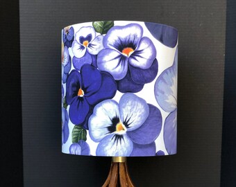 LAMPSHADE SOLO, paralume floreale, paralume fiore Violets, paralume fatto a mano, paralume di cotone, paralume contemporaneo, paralume alto