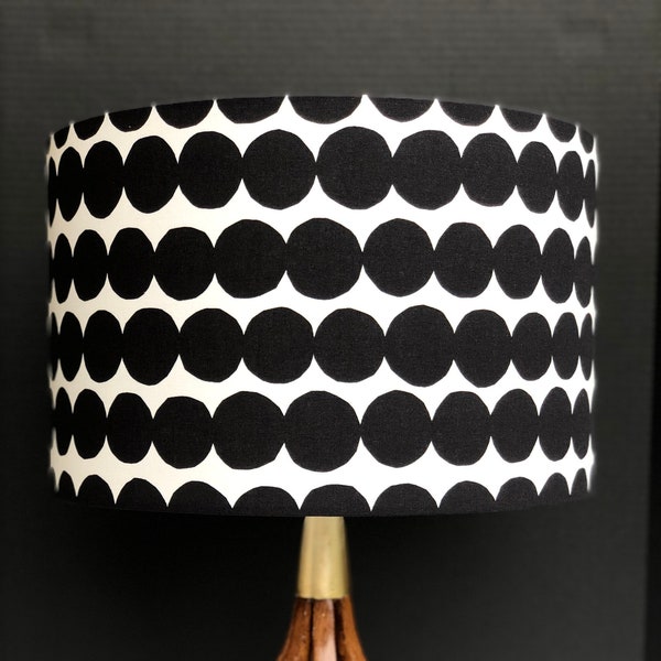 LAMPSHADE ONLY, Black white lampshade, monochrome lampshade, handmade lampshade, horizontal stripe lampshade, contemporary lampshade