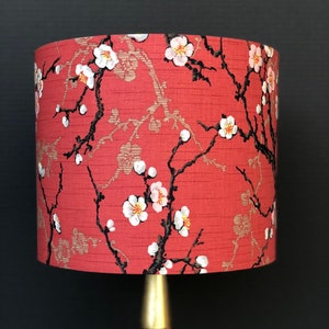 LAMPSHADE ONLY, floral print lampshade, cherry blossoms print lampshade, handmade lampshade, drum lampshade, Japanese print lampshade
