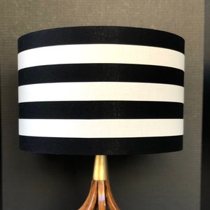 LAMPSHADE ONLY, Black white lampshade, monochrome lampshade, handmade lampshade, bold horizontal stripe lampshade, contemporary lampshade