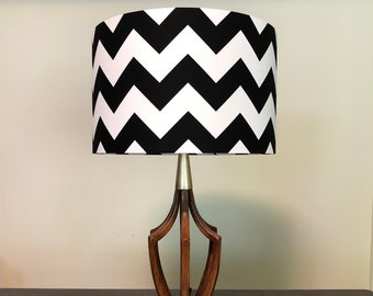 LAMPSHADE ONLY, Geometric print lampshade, cotton lampshade, handmade lampshade, Chevron color lampshade, contemporary lampshade