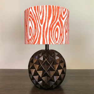 LAMPSHADE ONLY, tree bark print lampshade, orange print lampshade, handmade lampshade, botanical print lampshade