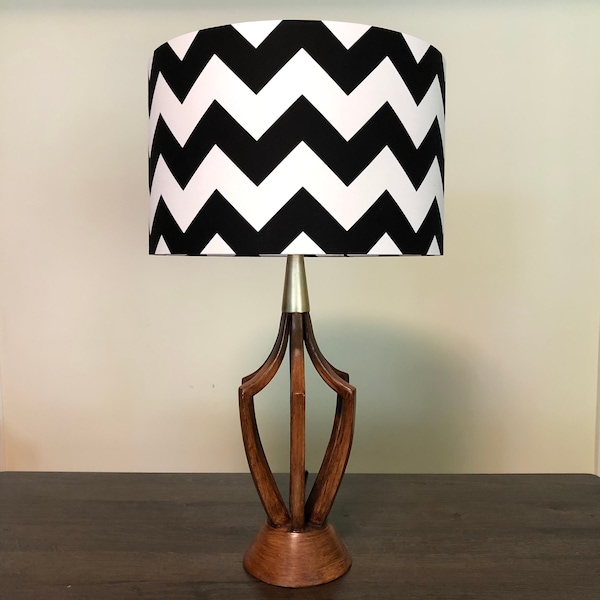 LAMPSHADE ONLY, Geometric print lampshade, cotton lampshade, handmade lampshade, Chevron color lampshade, contemporary lampshade