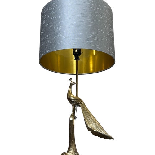LAMPSHADE ONLY, Faux Silk lampshade, Gray silver color lampshade, handmade made to order custom drum lampshade, contemporary lampshade