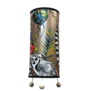 LAMPSHADE ONLY, lemur racoon garden print wallpaper lampshade, handmade custom made to order lampshade