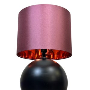 LAMPSHADE ONLY, Rose Mauve Dusty pink silky Drum Lampshade, Modern Luxury Lampshade, Contemporary handmade made to order custom Lamp Shade