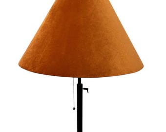 LAMPSHADE ONLY, Sienna rust color velvet lampshade, Empire conical lampshade, Handmade custom made to order Cone style lampshade