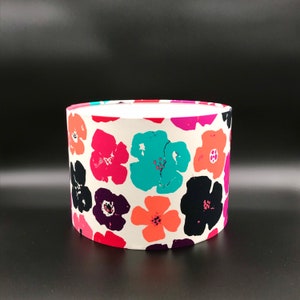 LAMPSHADE ONLY, Floral print lampshade, flowers lampshade, handmade lampshade, drum lampshade, pink lampshade,
