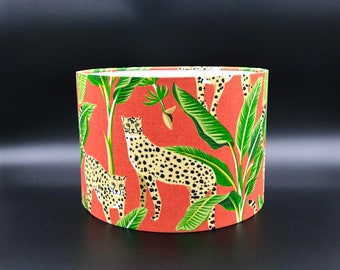 LAMPSHADE ONLY, Boho lampshade, Cheetah lampshade, handmade lampshade, botanical lampshade, leopard lampshade, drum lampshade