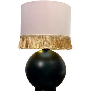 SOLO PANTALLA, Pantalla cilíndrica con flecos de terciopelo rosa, hecha a mano a medida para lámpara de pie, de mesa o colgante.