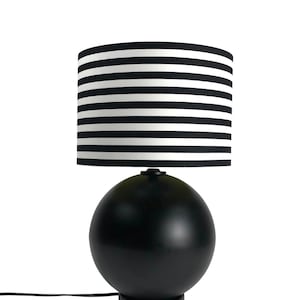 LAMPSHADE ONLY, Double sided lampshade, Stripe print lampshade, handmade lampshade, black white stripe lampshade, Floor table Lampshade,