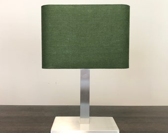 NUR LAMPENSCHIRM, grüner Lampenschirm, Leinen/Baumwoll-Lampenschirm, handgefertigter Lampenschirm, moderner Lampenschirm, quadratischer Lampenschirm