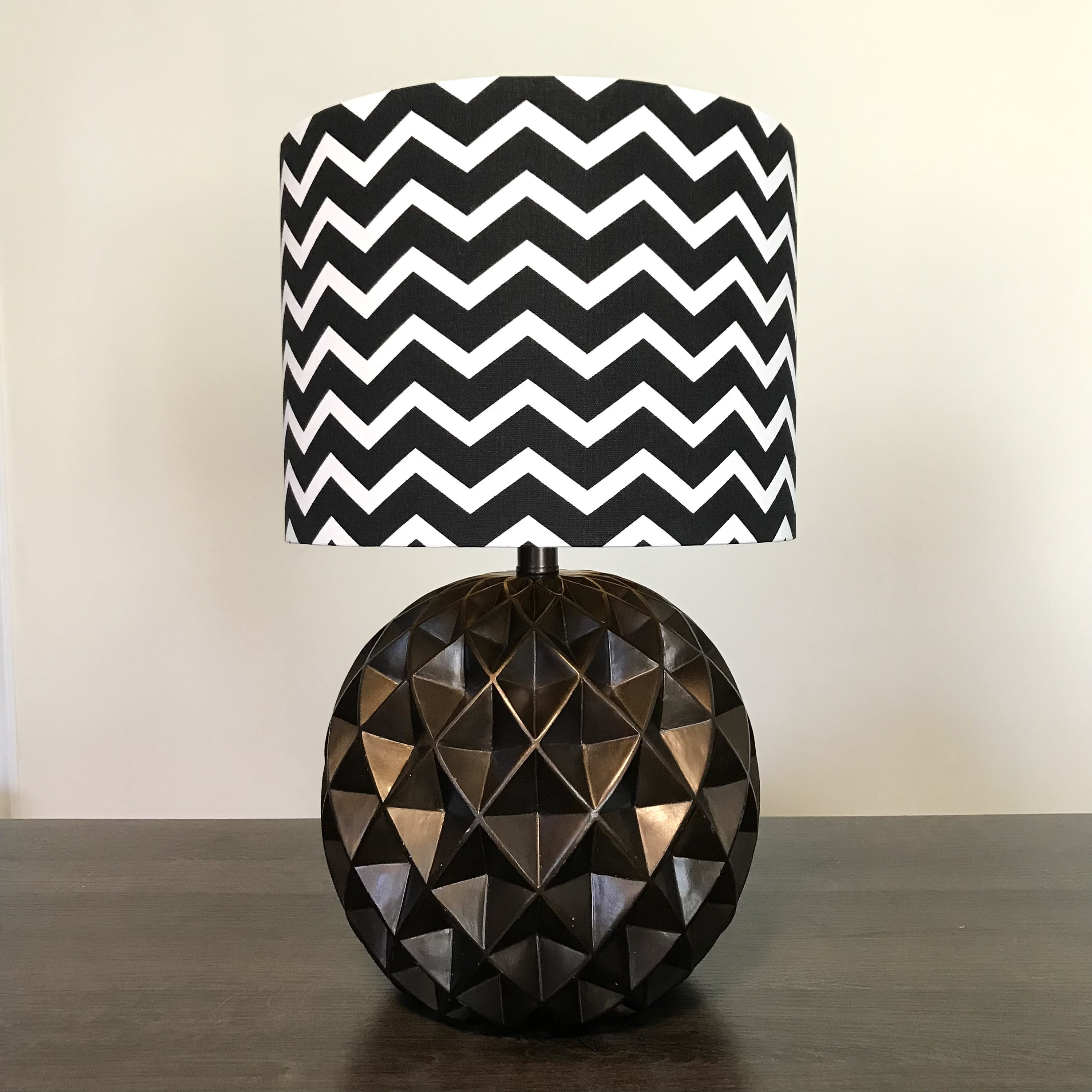 LAMPSHADE ONLY, Black and White Lampshade, Chevron Lampshade