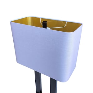 NUR Lampenschirm, weißer Leinen-Lampenschirm, handgemachter benutzerdefinierter Lampenschirm, zeitgenössischer Lampenschirm Rechteck mit abgerundeter Ecke