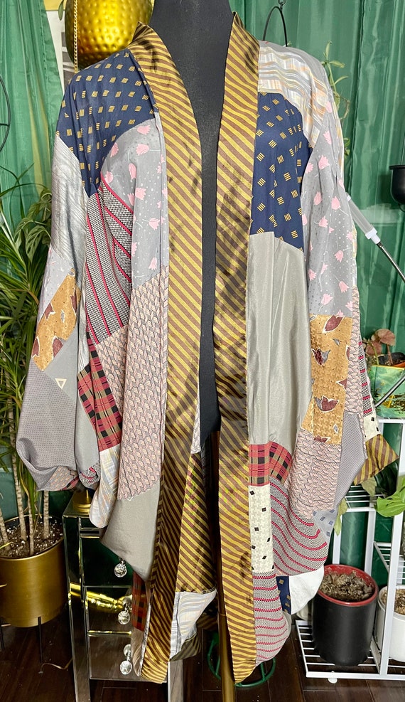 Vintage patchwork Batwing Kimono - image 1