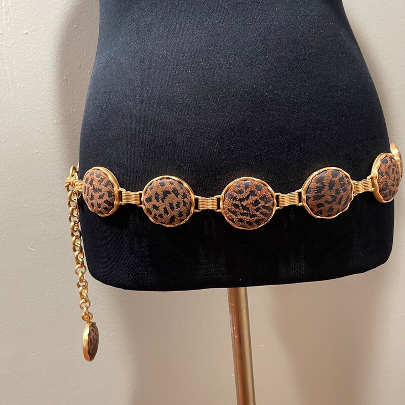 Leopard Brass Chain Belt