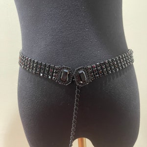 Classic Design ST JOHN Signed Black Onyx Rhinestone Couture  display picture 3