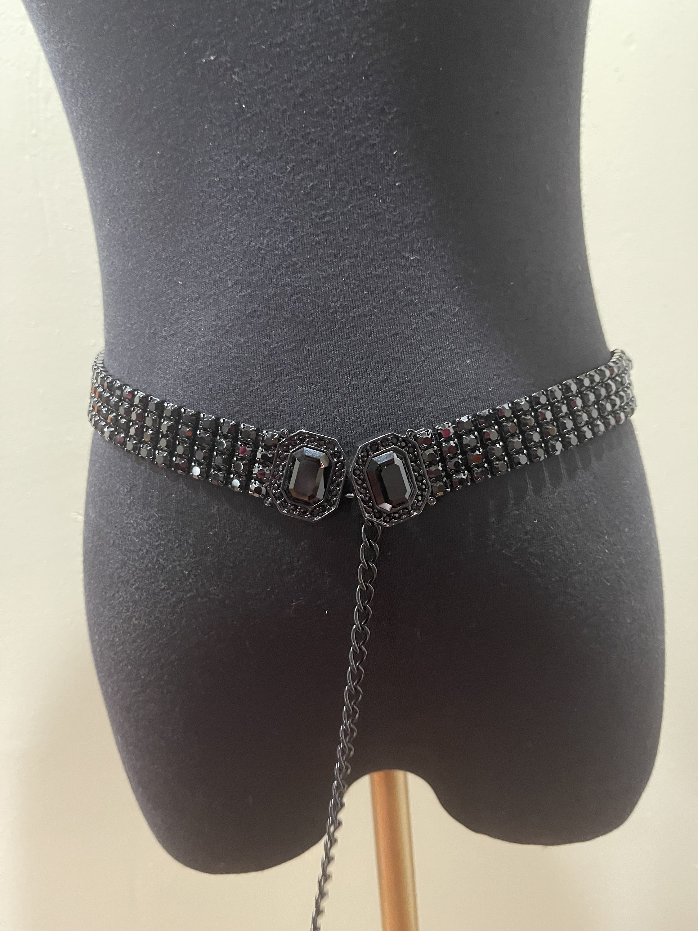 St. John Rhinestone Black Chain Link Belt St John Belt - Etsy main image 4