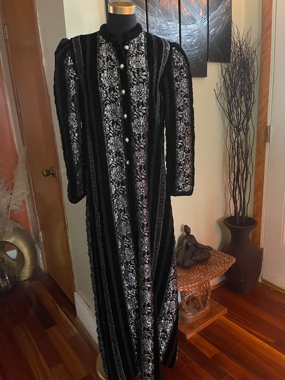 Vintage Victorian Style velour and Lace Robe
