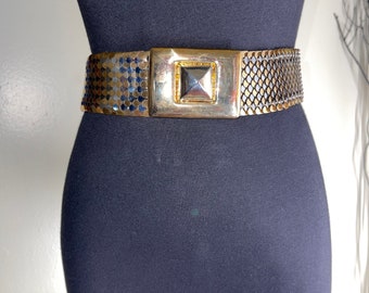 Vintage Goldtone and Silver Fishscale Belt