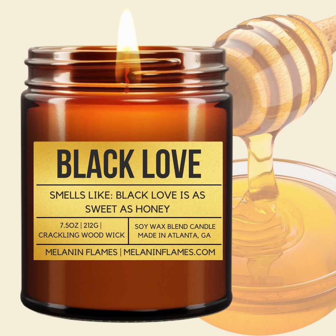 Black Love Almond Honey Scented Candle Amber Jar Candle Black Owned
