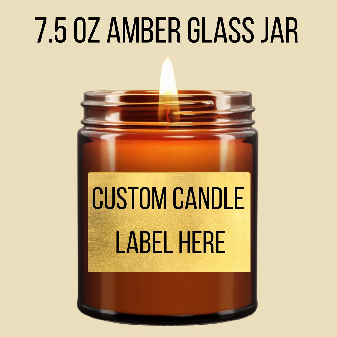 Custom Candle Label Scented Candle Amber Jar Candle Black Owned Candle