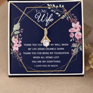 Para mi esposa / Collar de belleza seductora Con tarjeta de mensaje conmovedor y caja de regalo / Para esposa