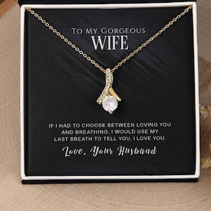 Para mi esposa / Collar de belleza seductora Con tarjeta de mensaje conmovedor y caja de regalo / Para esposa