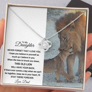A mia figlia/collana con nodo d'amore con biglietto con messaggio commovente e confezione regalo