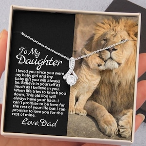À ma fille / Collier de beauté séduisant et étincelant avec carte de message touchante et boîte-cadeau