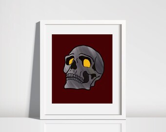 Golden Eye Skull Digital Print
