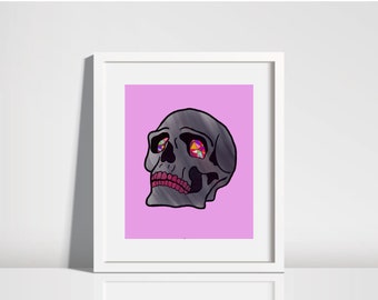 Diamond Eyes Skull Digital Print