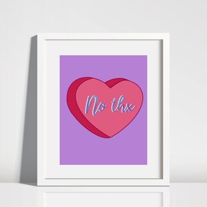 No Thx Candy Heart Digital Print