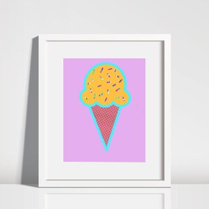Ice Cream Neon Digital Print