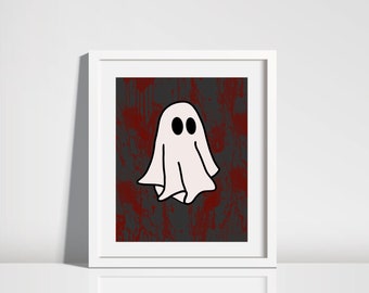 Blood Splatter Ghost Digital Print