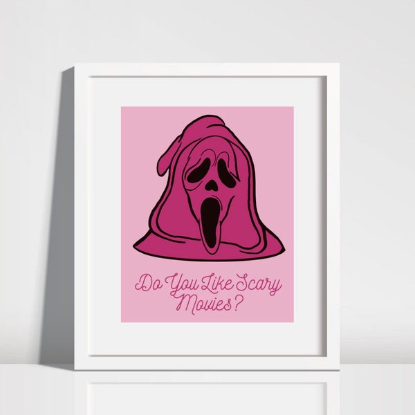 Pink Ghost Face Digital Print