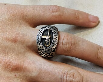 Handmade Silver Ring,Ottoman Ring,Turkish Ring,Silver Seal Ring,Unique Men's Ring,Turkish Handmade Ring