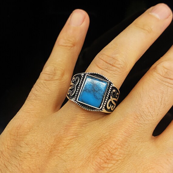 Bague pierre turquoise véritable best sale